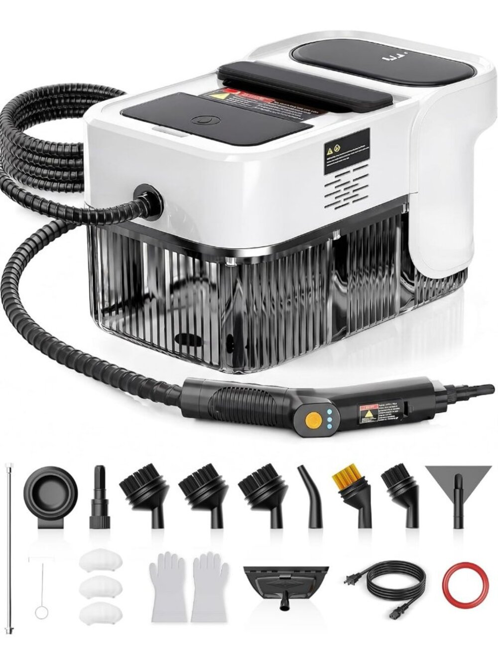 Adjustable Steam Cleaner with 18 Accessories, 3-Level Handle, Powerful